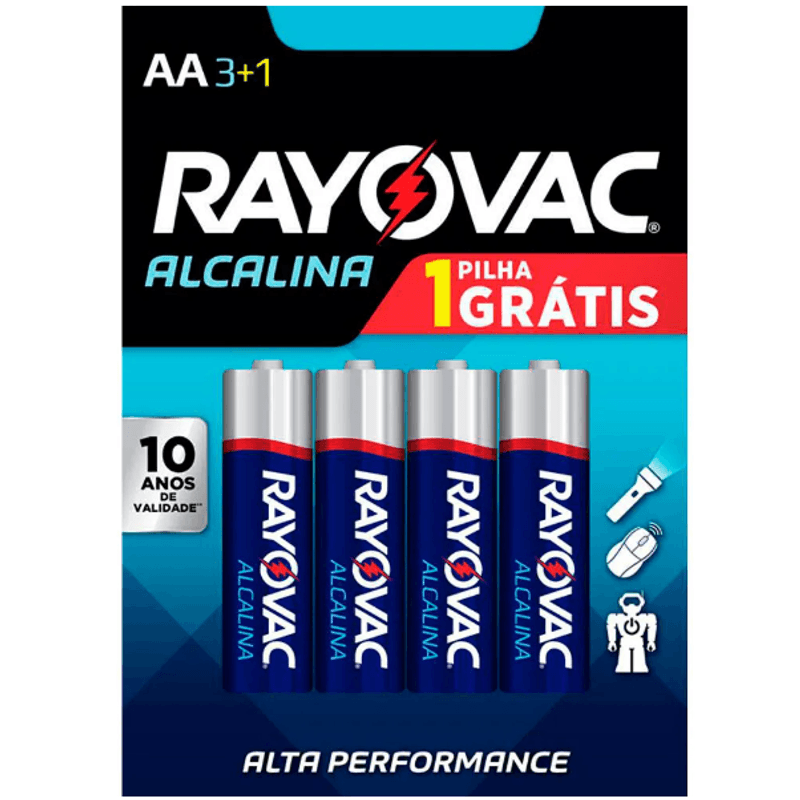 Pilha Rayovac Alcalina AA - Leve 4 Pague 3