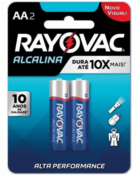 Pilha Rayovac Alcalina AA - 2 Unidades
