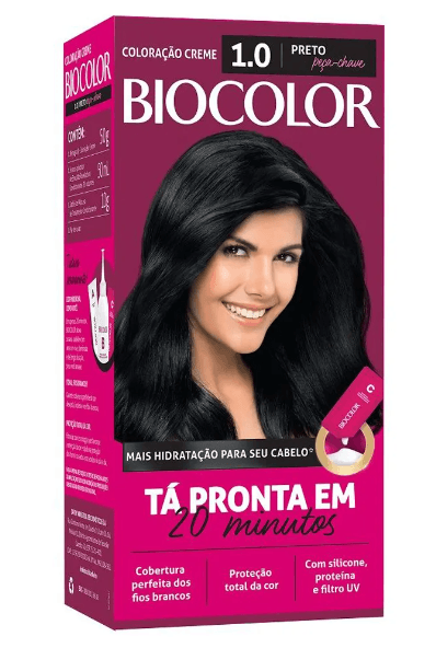 Tintura Biocolor - Tom Preto Fundamental 1.0