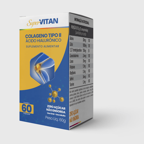 Supervitan Colágeno Tipo II + Ácido Hialurônico