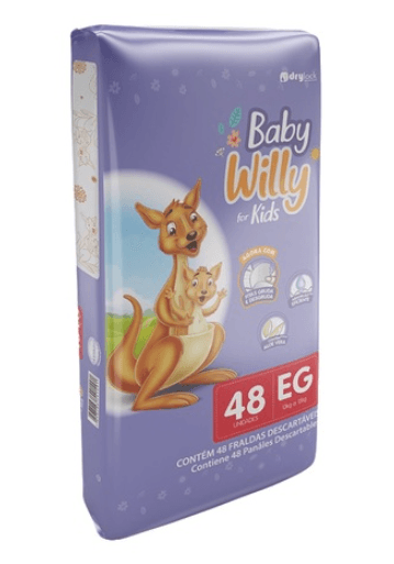 Fralda Baby Willy For Kids Hiper Tamanho XG - 48 Unidades