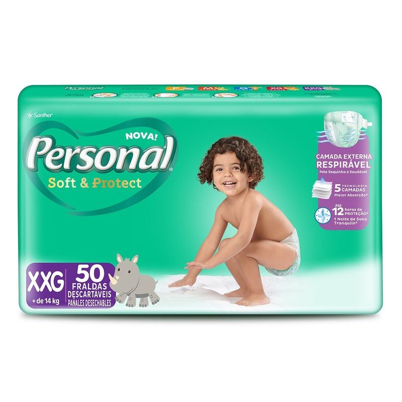 Fralda Personal Soft e Protect Jumbo Tamanho XG - 18 Uni