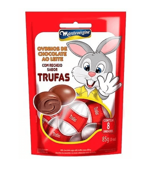 Ovinhos de Chocolate Ao Leite Recheio Trufas - 85g