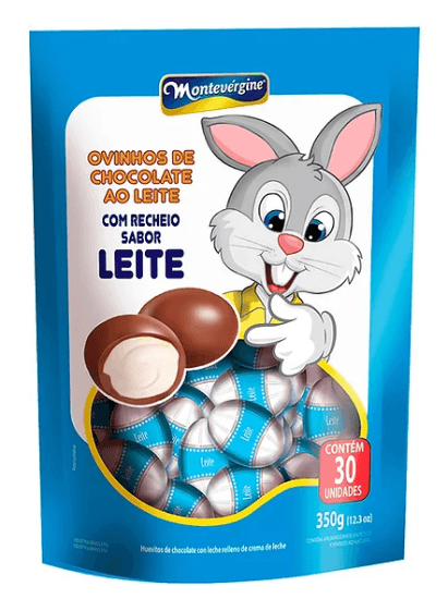 Ovinhos de Chocolate Ao Leite Recheio Leite - 85g