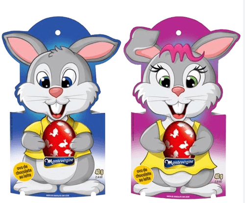 Coelho/Coelha Páscoa com Ovinho de Chocolate - 40g