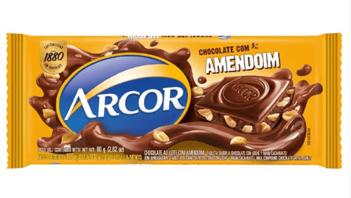 Barra de Chocolate Arcor Amendoim - 80g