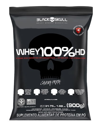 Whey 100% Black Skull Refil Baunilha - 900g