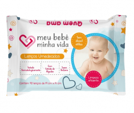 Lenço Umedecido Meu Bebê Minha Vida - 90 Unidades