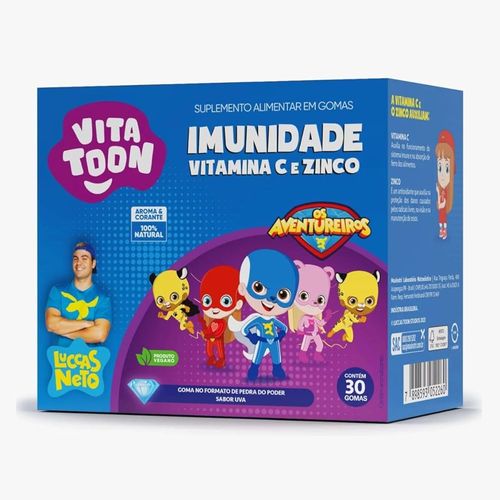 Suplemento Alimentar Vitatoon Lucas Neto Vitamica C e Zinco com 30 Gomas - MaxiNutri