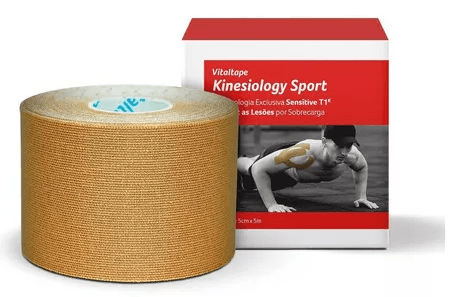 Bandagem Esportiva Vitaltape Kinesiology Sports Bege - 5cmX5m