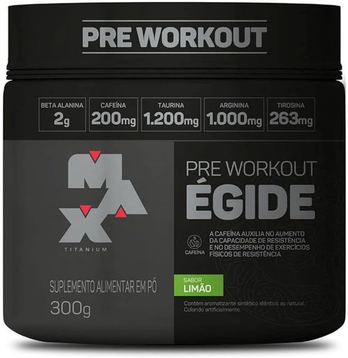 Pré Treino Égide Max Titanium Pote com 300g - Sabor Limão