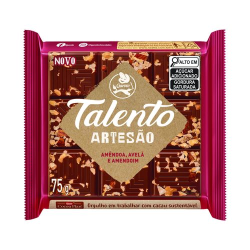 Chocolate Talento Amendoa/Avelã - 75g