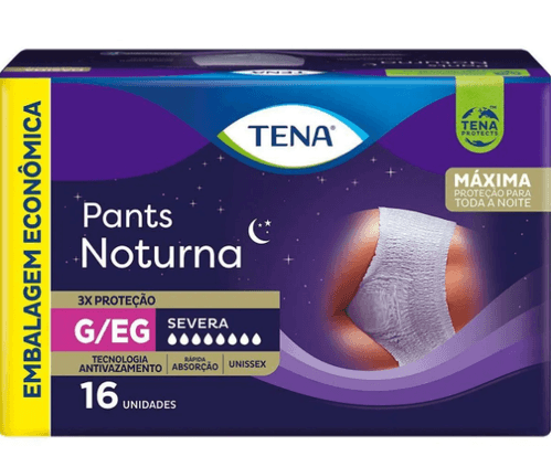 Roupa Íntima Tena Pants Noturna Tamanho G/EG - 16 Uni