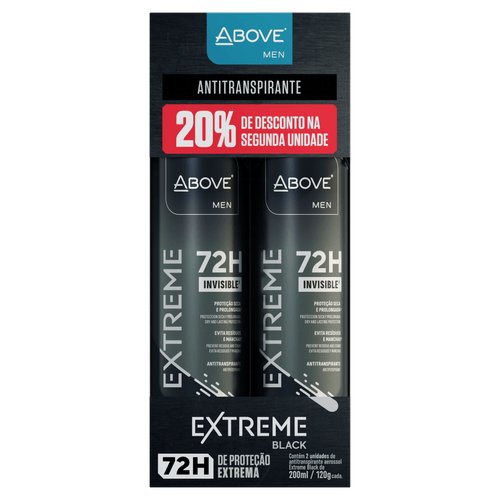Kit Desodorante Above Aerossol Duo Extreme Black - 200ml