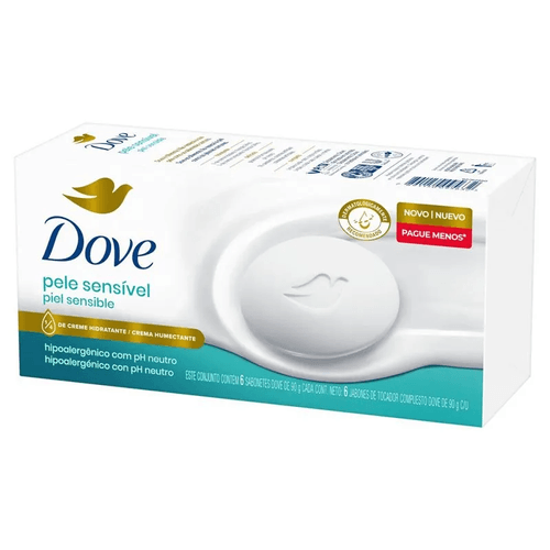 Sabonete Dove Pele Sensível 90g Pack - com 6 Unidades
