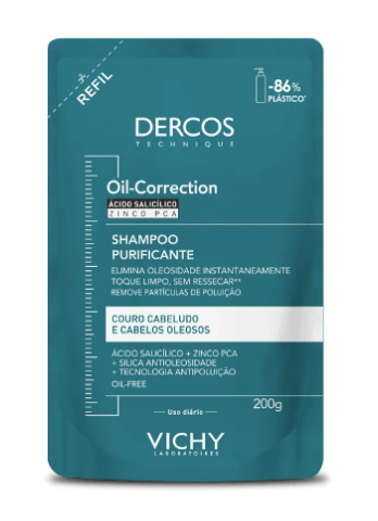 Shampoo Dercos Oil Correction Refil Vichy - 200g