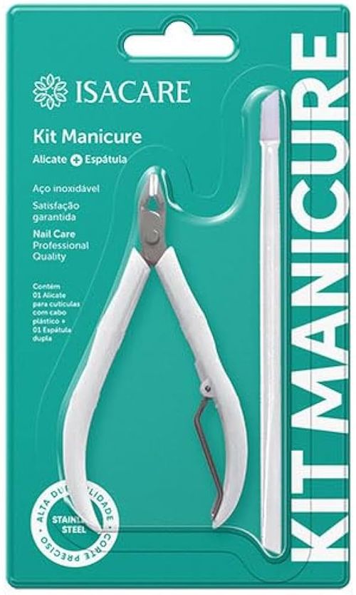Kit Isacare Personal Manicure com Alicate para Cutículas e Espátula Dupla