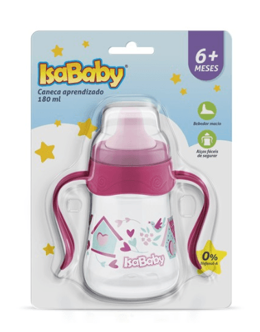 Caneca Infantil com Alça Doce Encanto Rosa Isababy - 180ml