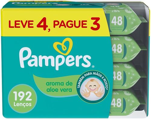 Lenço Umedecido Pampers Pacote Leve 4 Pague 3