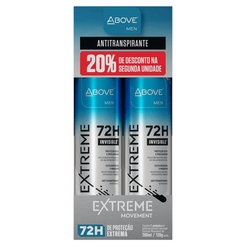 Kit Desodorante Above Aerossol Duo Extreme Moviment - 200ml