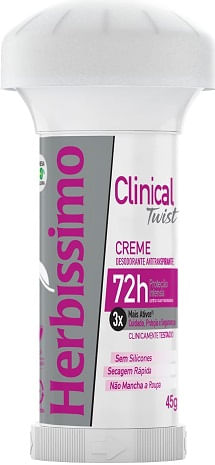 Desodorante Herbissimo Clinical Rosa Creme Twist - 45g