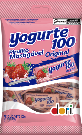 Pirulito Yogurte100 Morango Mastigável - 105g
