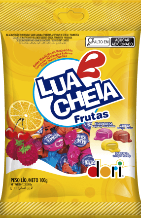 Bala Lua Cheia Frutas - 100g