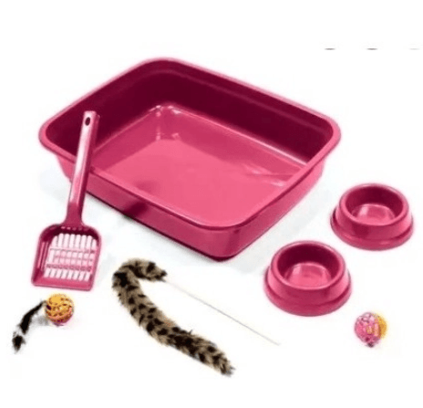 Kit Bandeja Gato Prime Top com 7 Peças - Rosa