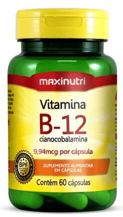 Vitamina B12 9,94mg com 60 Cápsulas - MaxiNutri