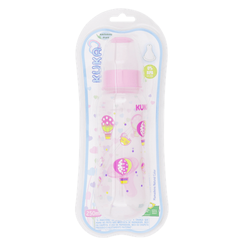 Mamadeira Kuka Natural Color Universal Rosa - 250ml