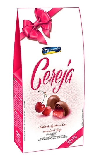 Caixa de Bombom com Licor e Cerejas Picadas 55g - Montevérgine