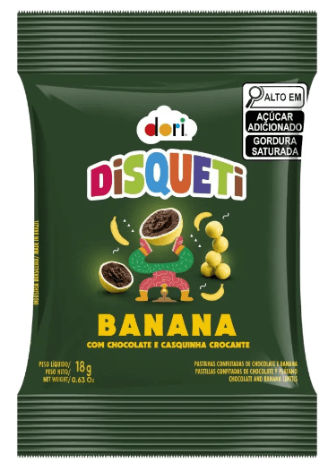 Disqueti Chocolate Banana Confeitado - 18g