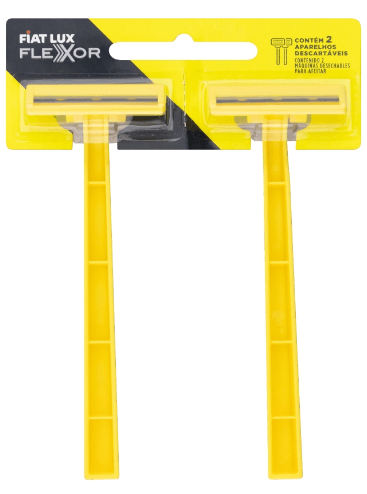 Aparelho de Barbear Fiat Lux Amarelo com 2 Unidades
