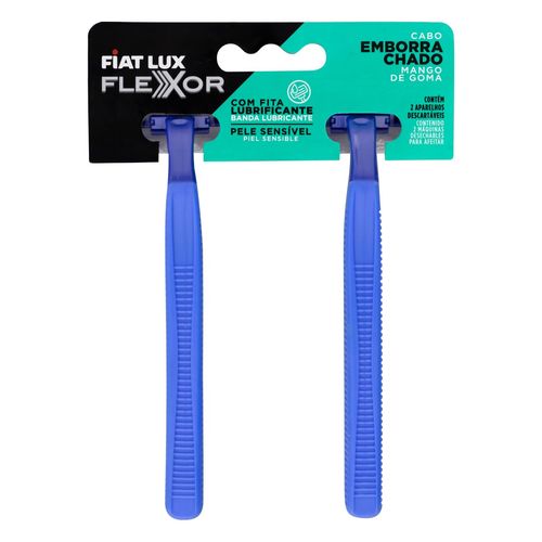 Aparelho de Barbear Fiat Lux Emborrachado Azul/Verde - 2 Uni