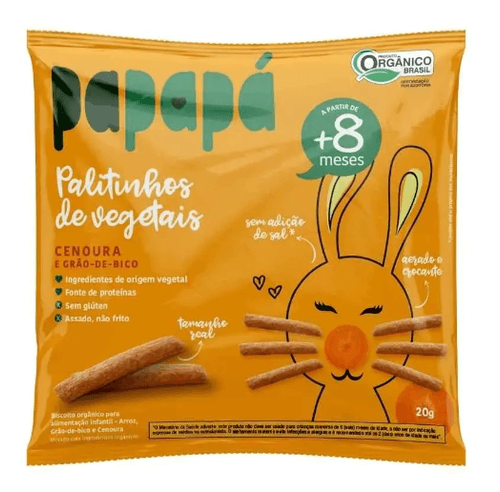 Biscoito Infantil Papapá Orgânico Cenoura - 20g