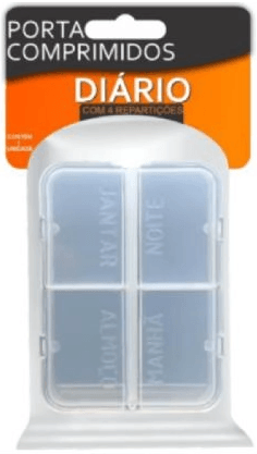Porta Comprimidos Diário Cristal com 4 Repartições