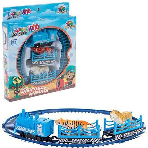 Brinquedo Trem com Vagões e Animais com 11 Peças