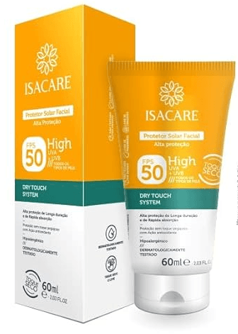 Protetor Solar Facial Isacare Toque Seco FPS50 - 60ml