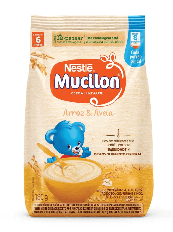 Cereal Infantil Mucilon Arroz e Aveia Integral Sachê - 180g