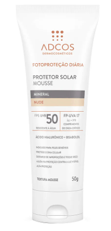 Protetor Solar Adcos Mousse Mineral Nude FPS50 - 40g