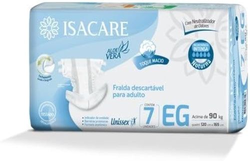 Fralda Isacare Noturna Intensa EG com 7 Unidades