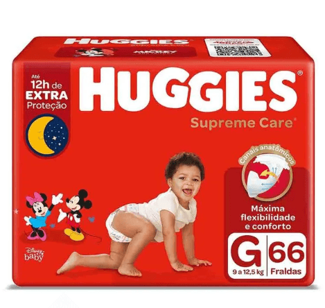 Fralda Huggies Supreme Care Tamanho G - 66 Uni