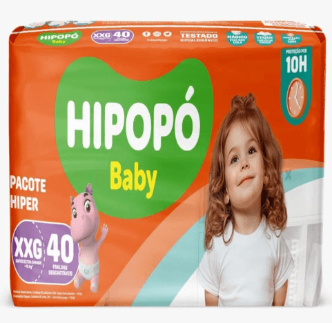 Fralda Hipopó Baby Hiper XXG - 40 Unidades - Drogarias Minas Mais
