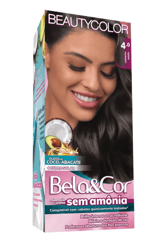 Tintura Beauty Color Sem Amônia 4.0 - Castanho Médio