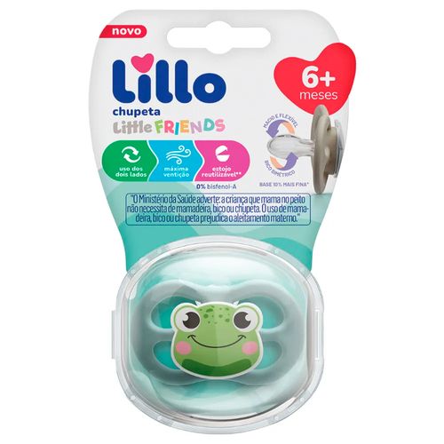 Chupeta Little Friends Bico de Silicone 6m+ Azul - Lillo