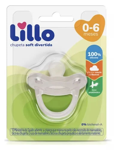 Chupeta Soft Divertida 100% Silicone Ortodôntica 1 unidade - Lillo