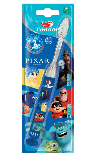 Escova Dental Infantil Condor Pixar com Luz de LED  +3 Anos