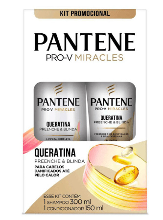 Kit Shampoo Pantene 300ml Queratina + Condicionador 150ml