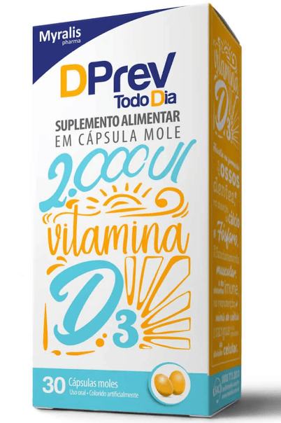 Dprev 2.000UI Vitamina D3 Myralis 60 Cápsulas