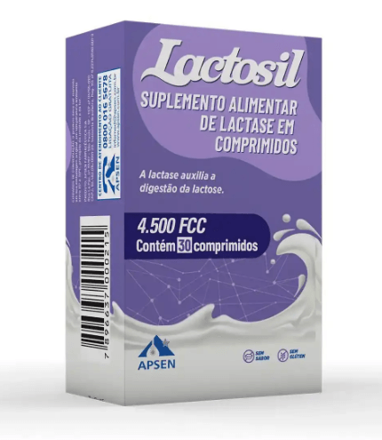 Lactosil 4.500 FCC Suplemento Alimentar Apsen 30 Comprimidos